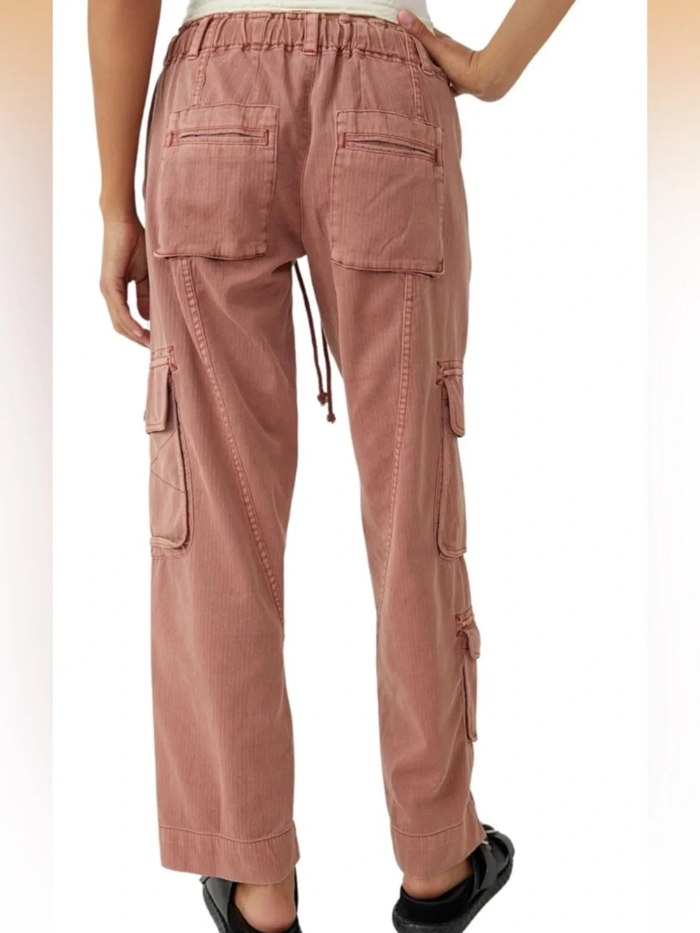Free People Tahiti Cargo Pants Size Medium Peach Cargo Utility Pants Size Medium - Picture 16 of 16